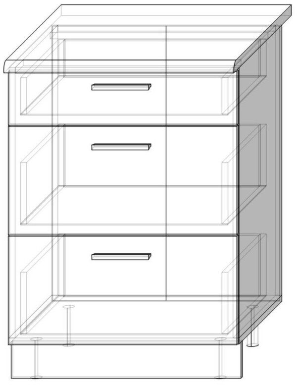 Нижний кухонный шкаф 60HS SKAL-022 - VIRTUVES KOLEKCIJA SKAL
