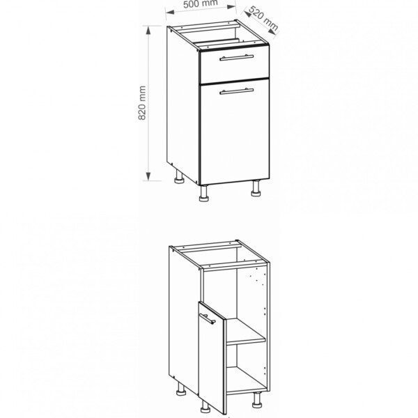 Нижний кухонный шкаф BNT18 - VIRTUVES KOLEKCIJA BNT