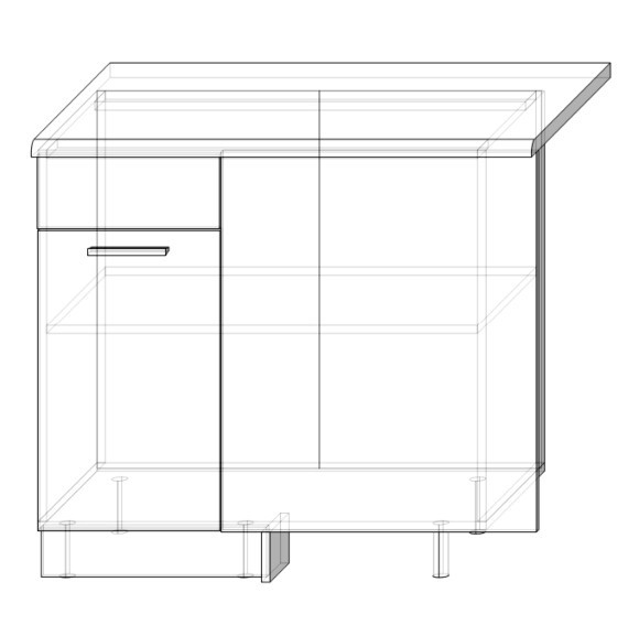 Нижний кухонный шкаф угловой KH 100×60 SKAL-024 - VIRTUVES KOLEKCIJA SKAL