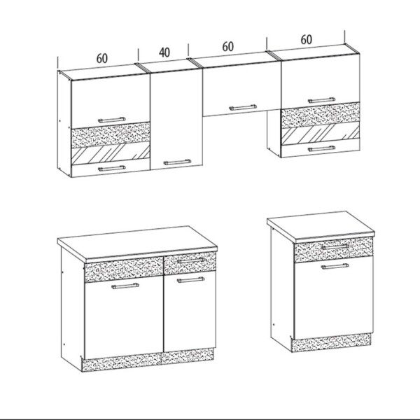 Комплект кухонной мебели 2.2 BNMD220 - virtuves kolekcija BNMD