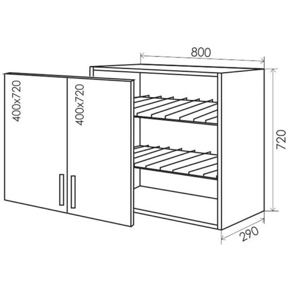 Верхний кухонный шкаф с сушкой для посуды FXVTDB011 - augšējie virtuves skapīši FXVTD