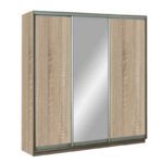 Skapis GT 260 /60/220 ar spoguļi un lamināta durvīm - Guļamistaba