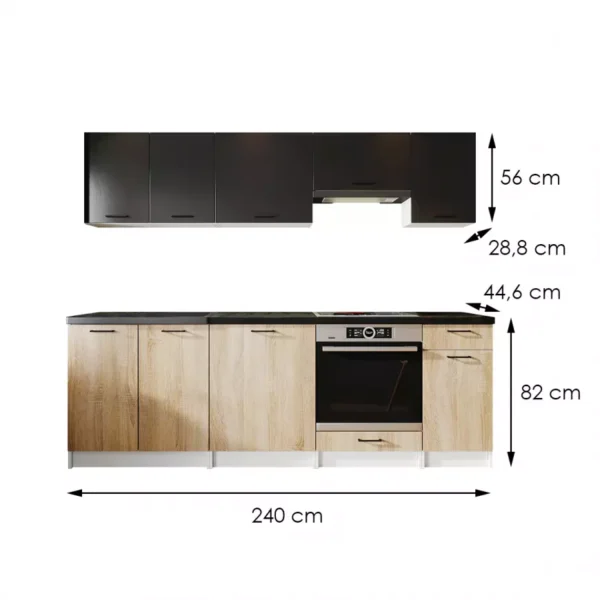 Virtuves mēbeļu komplekts SR2543 2.4 m - Virtuves komplekti