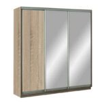 Skapis GT 260 /60/220 ar spoguļiem un lamināta durvīm - Guļamistaba