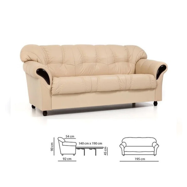 Izvelkams ādas dīvāns PAK1104 - Mīkstās mēbeles