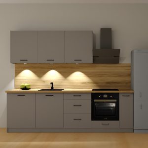 Virtuves mēbeles 270 cm - Platinum Grey Elegance