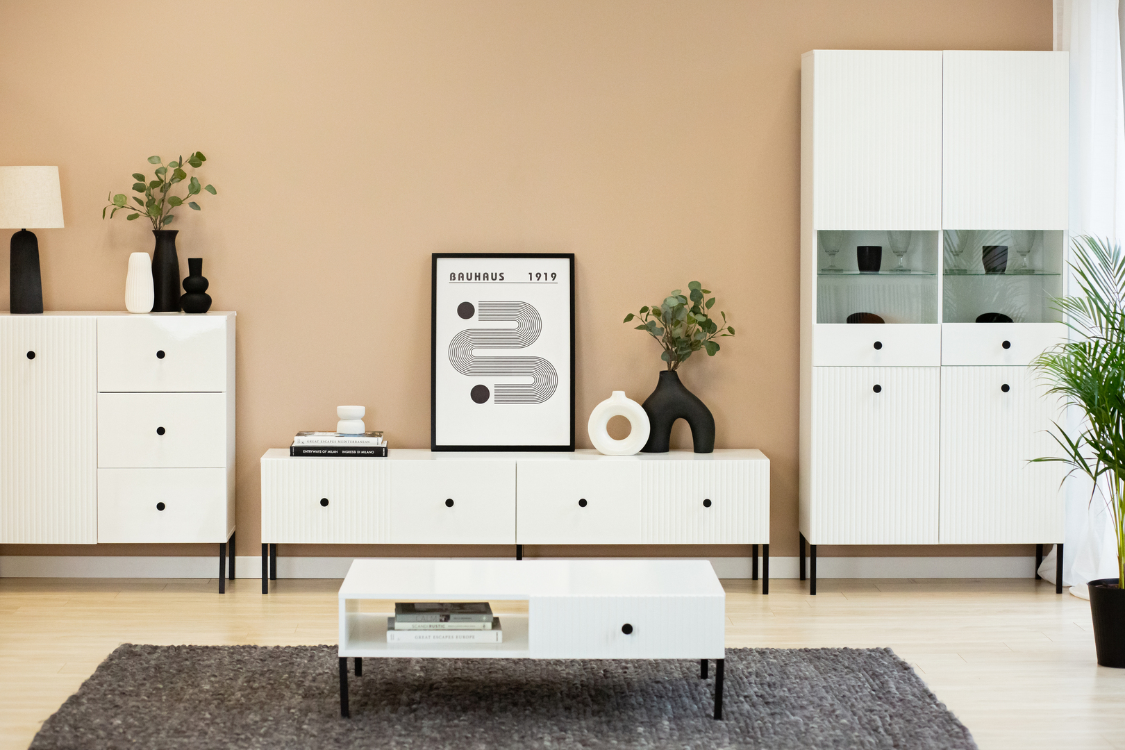 Viesistabas kolekcija Vitra / balts-melns