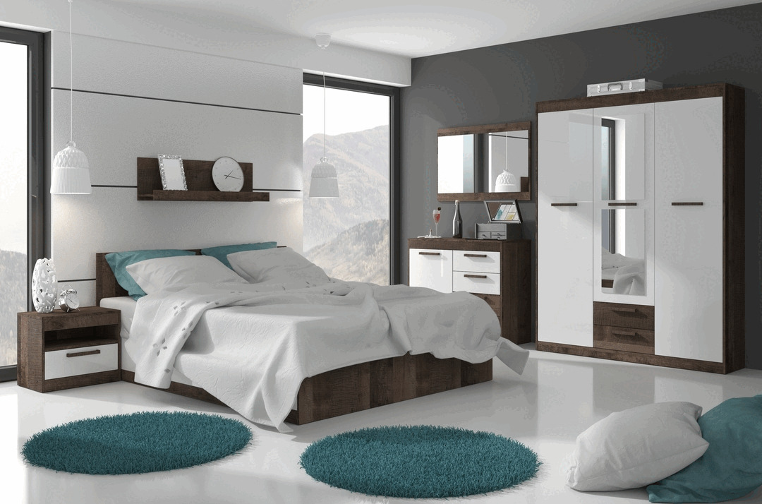 Guļamistabas kolekcija Maruso / Grange oak-white gloss